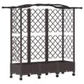 vidaXL Vyvýšený záhon s mriežkou a strechou Hnedá 163 x 40 x 129 cm PP
