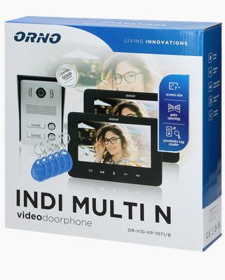 Videozvonček ORNO OR-VID-VP-1071/B, INDI MULTI N, dvojgeneračný, LCD 7", čierny Videozvonek ORNO OR-VID-VP-1071/B, INDI MULTI N, dvougenerační, LCD 7", černý