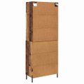 vidaXL Highboard Staré drevo 69,5 x 32,5 x 180 cm Kompozitné drevo