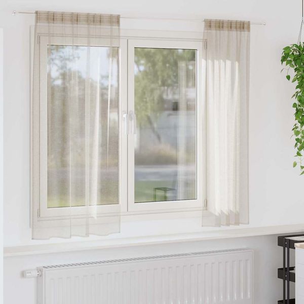vidaXL Voile záclona 2 pcs Piesková 175 x 140 cm Polyester