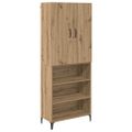 vidaXL Highboard Remeselný dub 69,5 x 34 x 180 cm Kompozitné drevo