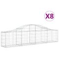 vidaXL Oblúkový gabionový kôš 8 ks 200x30x40/60 cm pozinkované železo