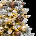 vidaXL Umelý výklopný vianočný stromček 150 LED a sada gúľ 120 cm