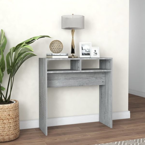 vidaXL Konzolový stolík sivý dub sonoma 78x30x80 cm spracované drevo