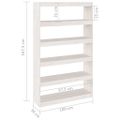 vidaXL Knižnica/deliaca stena biela 100x30x167,5 cm masívna borovica
