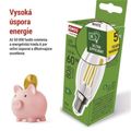 LED žiarovka Filament sviečka A CLASS / E14 / 3,8 W (60 W) / 806 lm / neutrálna biela