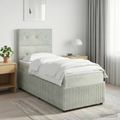 vidaXL Posteľ boxspring s matracom Svetlosivá Jednoduchý Zamat