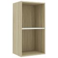 vidaXL Knižnica s 2 policami,biela a sonoma 40x30x76,5cm, drevotrieska
