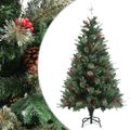 vidaXL Vianočný stromček s borovicovými šiškami zelený 150 cm PVC a PE