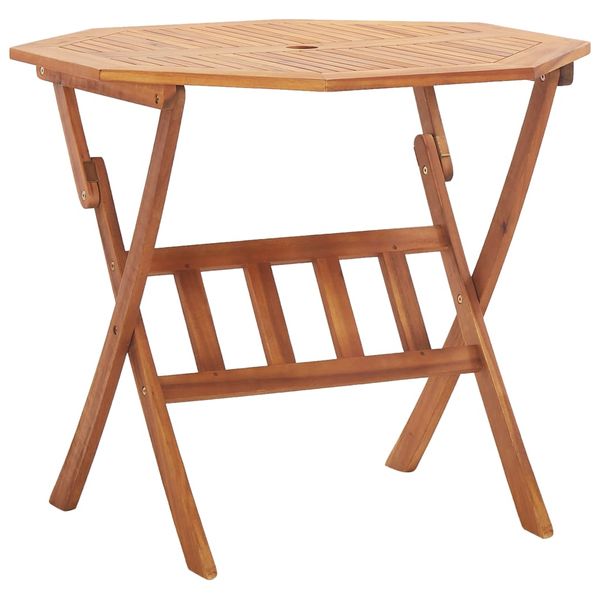 vidaXL Skladací záhradný stôl 90x75 cm, akáciový masív