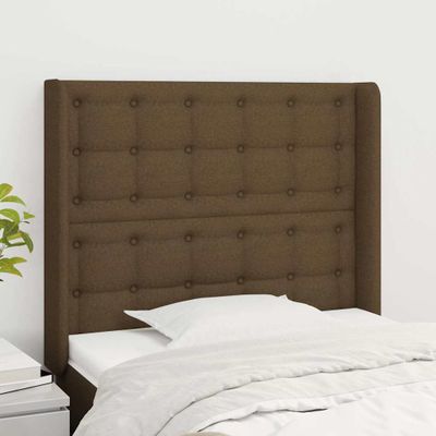 vidaXL Čelo postele so záhybmi tmavohnedé 83x16x118/128 cm látka
