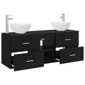 vidaXL Set kabinetov do kúpeľne 3 ks Čierny dub 49,5 x 35 x 63 cm