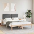 vidaXL Rám postele s čalúneným čelom Tmavo šedá 150 x 200 cm