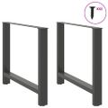 vidaXL Nohy k jedálenskému stolu, antracitové, 2 ks, 90 x (72-73) cm, oceľové