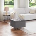 vidaXL Ottoman s Úložným Priestorom Biely 60 x 60 x 45 cm Umelá koža