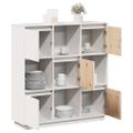 vidaXL Vysoká skrinka biela 110,5x35x117 cm masívna borovica