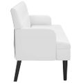 vidaXL Lavička s operadlom biela 112x65,5x75 cm umelá koža