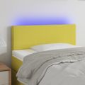vidaXL Čelo postele s LED zelené 80x5x78/88 cm látka