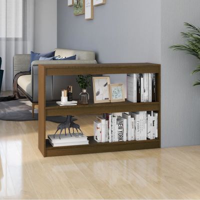 vidaXL Knižnica/deliaca stena medovo-hnedá 100x30x71,5 cm masívna borovica