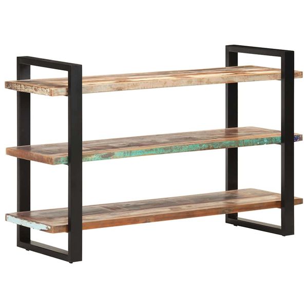 vidaXL Komoda s 3 policami 120x40x75 cm, recyklovaný masív