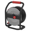 Predlžovací kábel EMOS P08440 PROFI na bubne 40 m / 4 zás. / čierny / guma-neoprén / 230V / 2,5 mm2
