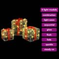 vidaXL Darčeková Škatľa 3 ks 60 LED Teplá biela 20 x 20 x 20 cm Akryl