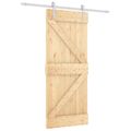 vidaXL Posuvné dvere Prírodná a biela 80 x 210 cm Borovicový masív