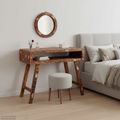 vidaXL Toaletný stolík Hnedá 90 x 76 x 45 cm Masívne obnovené drevo