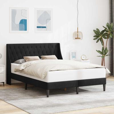 vidaXL Rám postele s čelnou doskou Čierny 120 x 200 cm Zamat