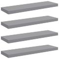vidaXL Plávajúce nástenné police 4 ks, sivé 80x23,5x3,8 cm, MDF