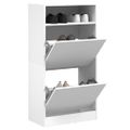 vidaXL Botník biely 60x34x116 cm kompozitné drevo