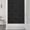 vidaXL Nástenné panely 12 ks čierne 30x30 cm umelá koža 0,54 m²