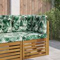 vidaXL Vankúš na vonkajšiu pohovku Polyester Vzor s listami 60 x 60 cm