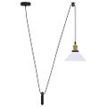 VidaXL Závesná lampa výškovo nastaviteľná E27 lesk biela Ø 22 cm kov
