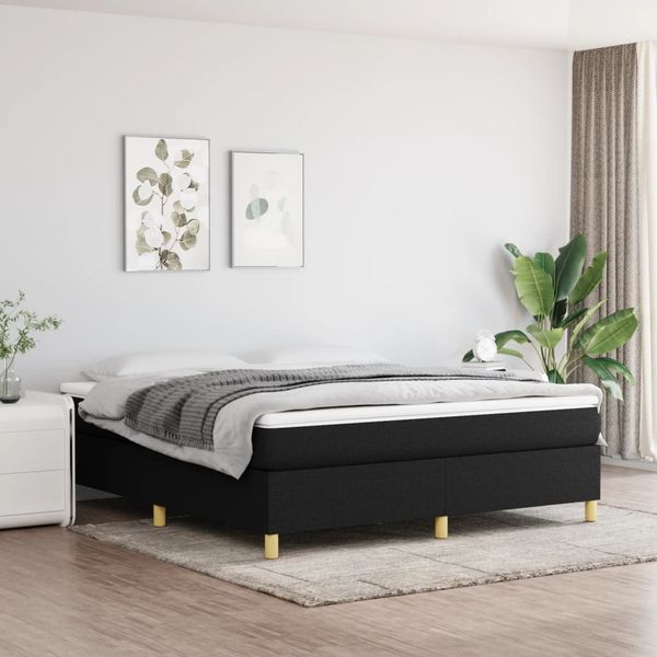 vidaXL Posteľný rám boxspring s matracom čierny 160x200 cm látka