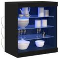 vidaXL LED komoda Čierny dub 60,5 x 37 x 67 cm Kompozitné drevo