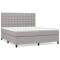 vidaXL Boxspring posteľ s matracom svetlosivá 100x200 cm látka