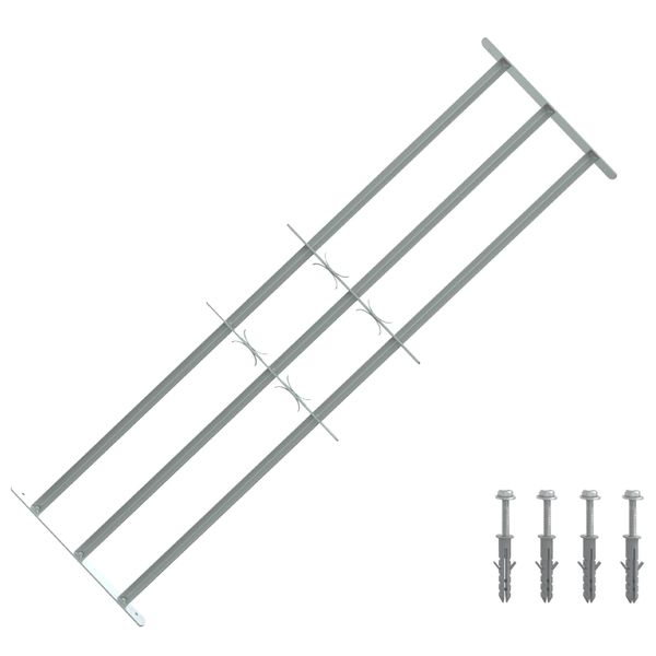 vidaXL Zabezpečovacia mriežka na okná s 3 priečkami 3 pcs 930-1740 mm