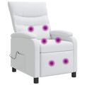 vidaXL Masážne relaxačné kreslo Biela Látka