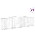 vidaXL Oblúkové gabiónové koše 9ks 400x50x100/120cm pozinkované železo