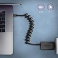 AXAGON BUCM-CM20TB, TWISTER kábel USB-C <-> USB-C, 1.1m, USB 2.0, PD 60W 3A, ALU, tpe, čierny