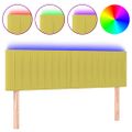 vidaXL Čelo postele s LED zelené 144x5x78/88 cm látka