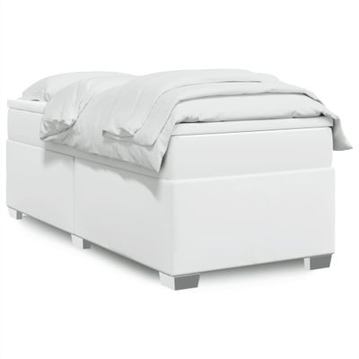 vidaXL Boxspring posteľ s matracom biela 90x190 cm umelá koža