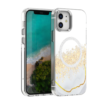 Puzdro Epoxy Mag pre iPhone 12 / 12 Pro 6,1" biele