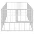 vidaXL Koterec pre psy strieborný 3 m² oceľ