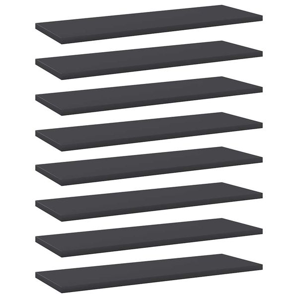 vidaXL Prídavné police 8 ks, sivé 60x20x1,5 cm, drevotrieska