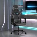 vidaXL Herná stolička čierna a sivá umelá koža