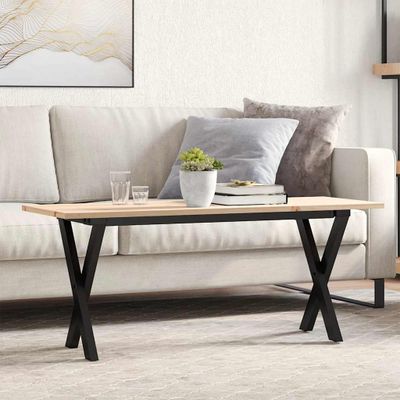 vidaXL Konferenčný stolík v tvare X 110x40x45 cm borovica a oceľ