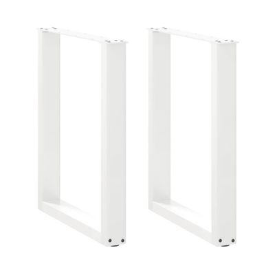 vidaXL Nohy k jedálenskému stolu v tvare U, 2 ks, biele, 70 x (72-73) cm, oceľové