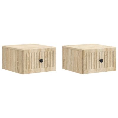vidaXL Nástenná nočná skrinka 2 pcs Dub sonoma 33 x 34,5 x 20 cm